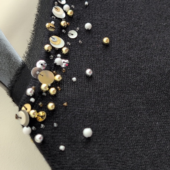 Boston Proper Women's Embellished V-Neck Christmas Sweater - Picture 8 of 8